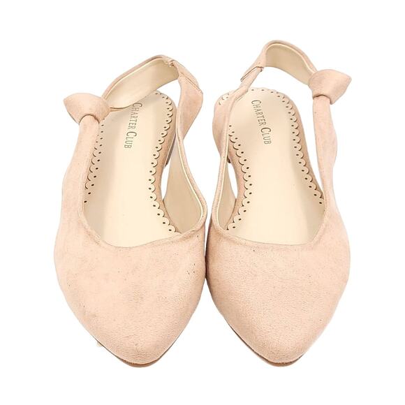 Charter Club Women Slingback Pointed Toe Flats Karaa Size US 6M Dusty Pink - Picture 6 of 8